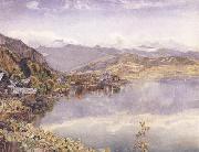 John William Inchbold The Lake of Lucerne,Mont Pilatus in the Distance oil